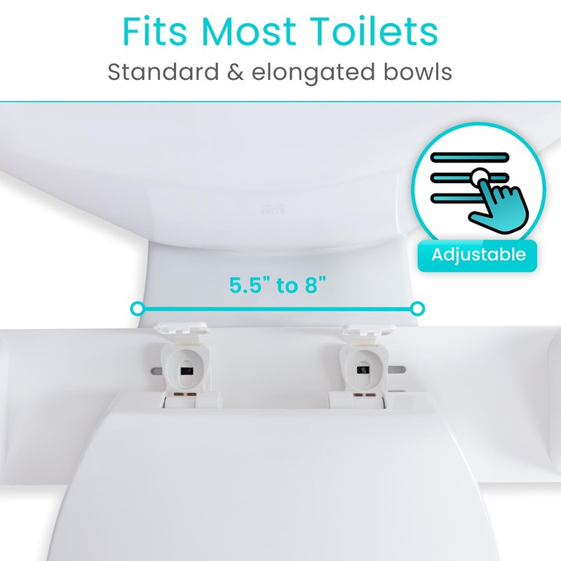 Vive Toilet Safety Rail with Handles - Handicap Grab Bar