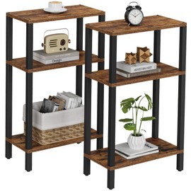 TUTOTAK Small Side Table, Narrow End Table, Skinny Sofa Table, Slim Nightstand, Couch Table, Living Room, Bed Room, Brown TB01BB0772