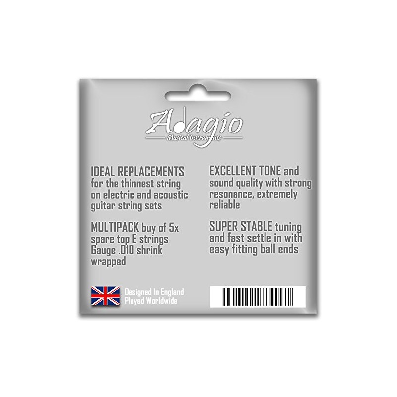 MultiPack Of 5 x 010 Single Guitar Strings For Electric