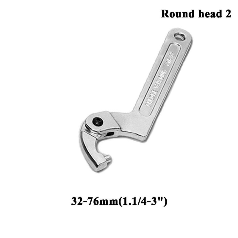 GOZAR Chrome Vanadium Adjustable Hook Wrench C Wrench 19-51mm 32-76mm