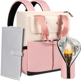 Diaper Bag Backpack, Large Baby Diaper Bag with Changing Pad and Insulated Baby Bottle Bag, Water-resistant Baby Boy Girl Dipper Tote Bag for Mom Dad,Multipurpose Travel Backpack for Newborn