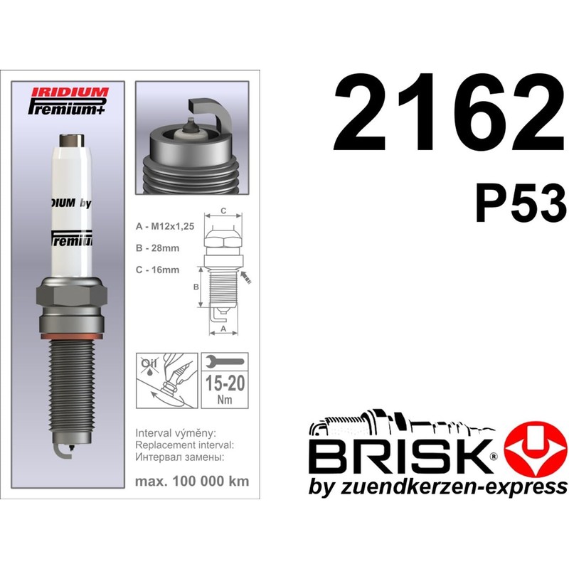 BRISK Iridium Premium+ Plus P53 QOEX14YIR 2162 Spark Plugs (Pack