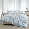 LIFETOWN Striped Duvet Cover Set 100% Washed Cotton Linen Feel