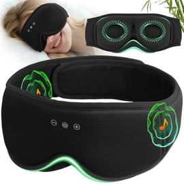 MUSICOZY Bambus-Baumwolle Schlafmaske mit Kopfhörer, 3D Schlafkopfhörer Bluetooth v5.4 Augenmaske Schlafmaske Für Seitenschläfer, Sleep Mask Waschbar Schlafbrille mit Mikrofon für Herren/Frauen