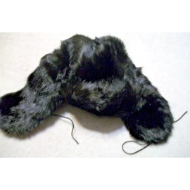 Cejon Black Faux Fur Trapper Aviator Hat (B154)