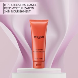 D'e Siso Classic Red Fragrances Gift Set - Moisturizing Scented Body Lotion and Eau de Toilette Floral Perfume for Women with Vanilla, Rose and Musky Ingredients - Locion y Perfume de Mujer