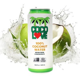 Coco Love 100% Coconut Water | 16.9 Fl Oz - 500 ml (12 Pack)