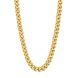 U7 Gold Curb Chain Necklace 26inch Men's 9mm Heavy Curb Necklace Golden