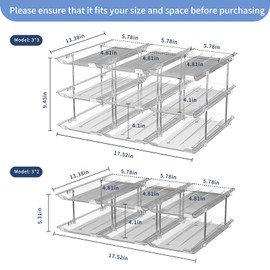 Jsyrjing Jsyrjing Can Storage Organizer Pantry Free combination Can Dispenser,Clear 3 Tier Storage Rack for 36 Cans Suitable for Cabinet Pantry Fridge Countertop (3 * 3)