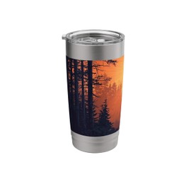 Forest With Sunbeams Vintage Landscape Graphic Stainless Steel Insulated Tumbler