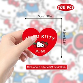 Kitty Stickers 100 PCS Kawaii Kitty Stickers for Teens Adults Waterproof Vinyl Cute Sticker for Water Bottle Laptop Phone Skateboard Guitar Suitcase Bike