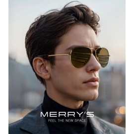 MERRY'S Classic Aviator Military Polarized Sunglasses for Men or Women S8562