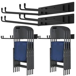 Folding Chair Rack,Metal Folding Chair Storage Rack - 2-Pack,Heavy Duty Design,Garage Organization & Foldable Chair Hanger