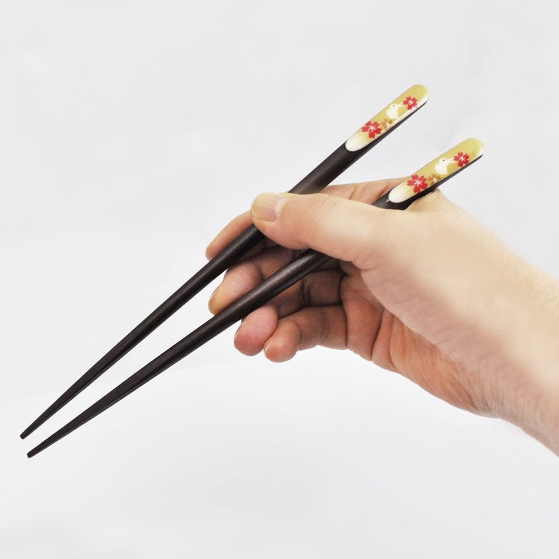 Issho Couples Chopsticks Painted Chopsticks Ausplownia Box Rakugi Rabbit 2