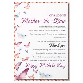 BlinkBlink Mothers Day Card for Mother In Law, Mother In Law Mother's Day Card with Envelope and Seal, Mothers Day Card from Son and Daughter In Law