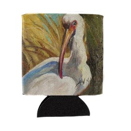 Caroline's Treasures JMK1222CC White Ibis Can or Bottle Hugger Cooler Washable Drink Sleeve Collapsible Beverage Insulated Holder, Can Hugger, Multicolor