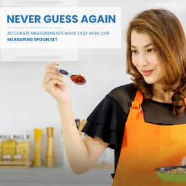 Gadgetime USA Magnetic Measuring Spoon - Dual Sided, Stainless Steel for Baking & Cooking - Stackable & Leveler - Dry & Liquid Ingredients