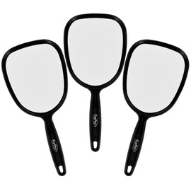 "ForPro Classic Hand Mirrors, Black, Compact, 5" W X 10.5" L, 3Count"
