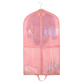 Waterproof Clothes Covers,42.5 inch Hanging Garment Bags with 2 Zipper Pockets,Foldable Dance Costumes Clothes Bag for Kids & Women,Suits Dress Hanging Cover with ID Slot,Travel Storage Bag