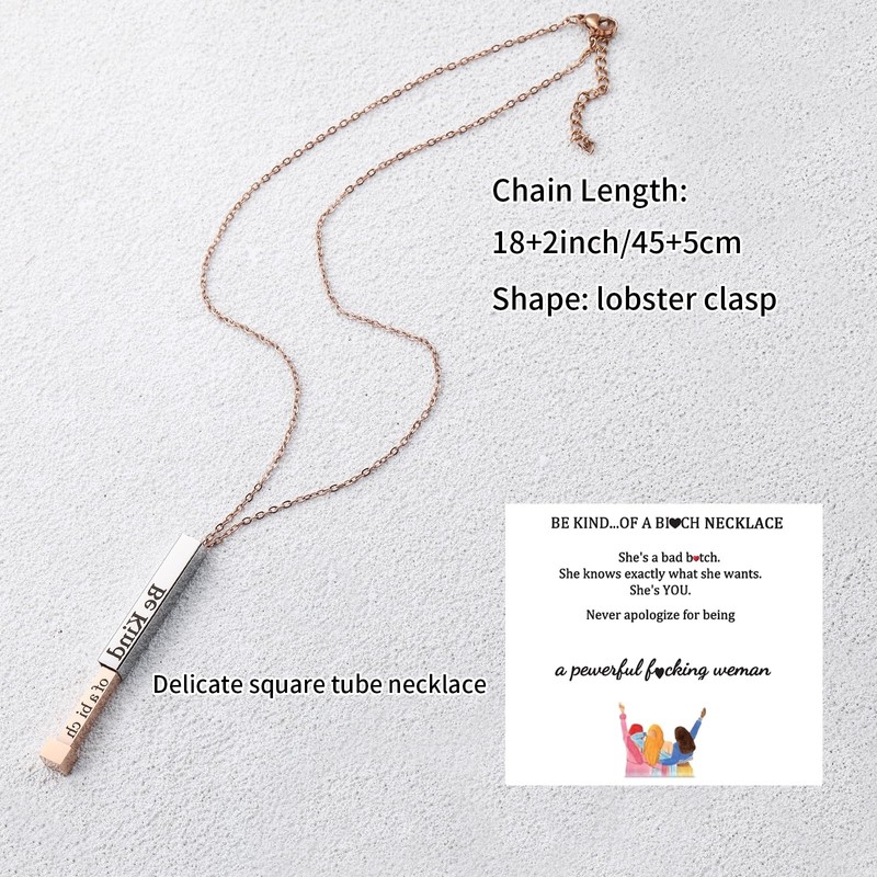 RWQIAN Be Kind Of A B Necklace for Women Girls,Inspirational