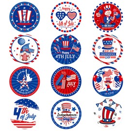 288Pcs Independence Day Patriotic Stickers, Cute 4th of July Sticker Decal Patriotic Label Star American Flag Stickers Independence Day Sealing Labels for 4th of July Party Favor Supplies