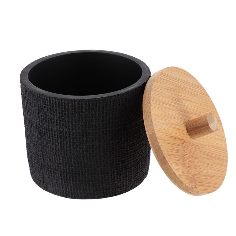 Tendance Cotton Box Polyresin Round with Mesh Effect and Bamboo