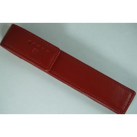 A.T. Cross Cross Full Grain Burgundy red Leather with Matching Thread Color Combinations, Single Flip Top Pen Pouch with Secure snap, Can Accommodate Any Cross Pen