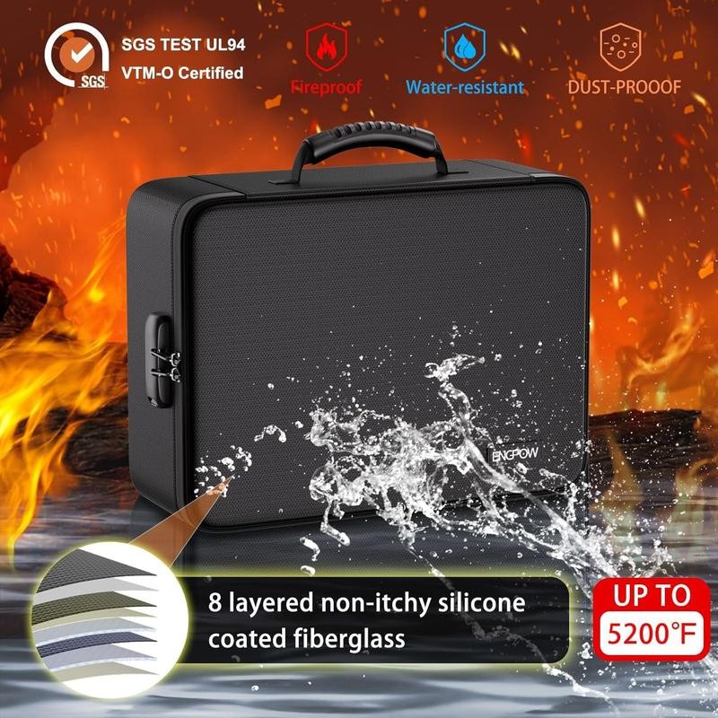 5200℉ Fireproof File Organizer Bag with 13 Pocket Accordion File