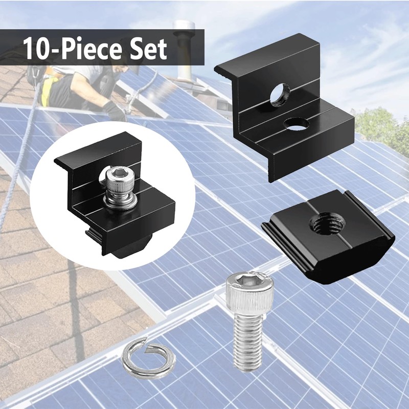10pcs Solar Panel End Clamp for Standar, Aluminum 30mm/35mm Solar