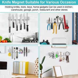 Magnetic Knife Holder for Wall, Knife Magnetic Strip Magnetic Knife Holder for Refrigerator Mount Knife Rack Kitchen Utensil Holder Metal Tool Holder Knife Block Kitchen Organizers Accessories 10 Inch