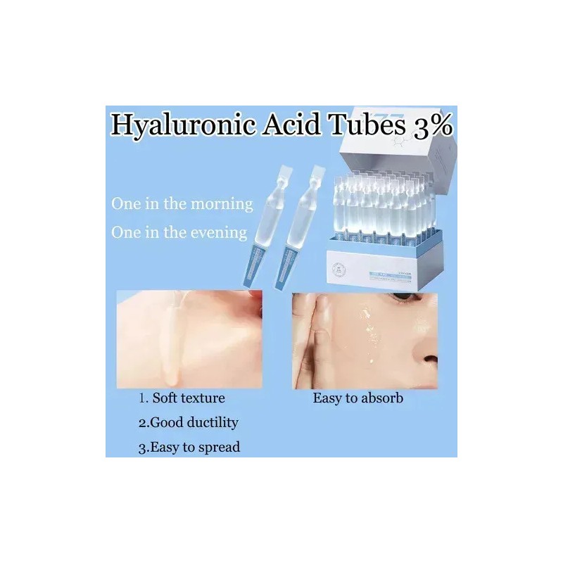 Tubos De Ácido Hialurónico, Suero Ultrahidratante, 3% N