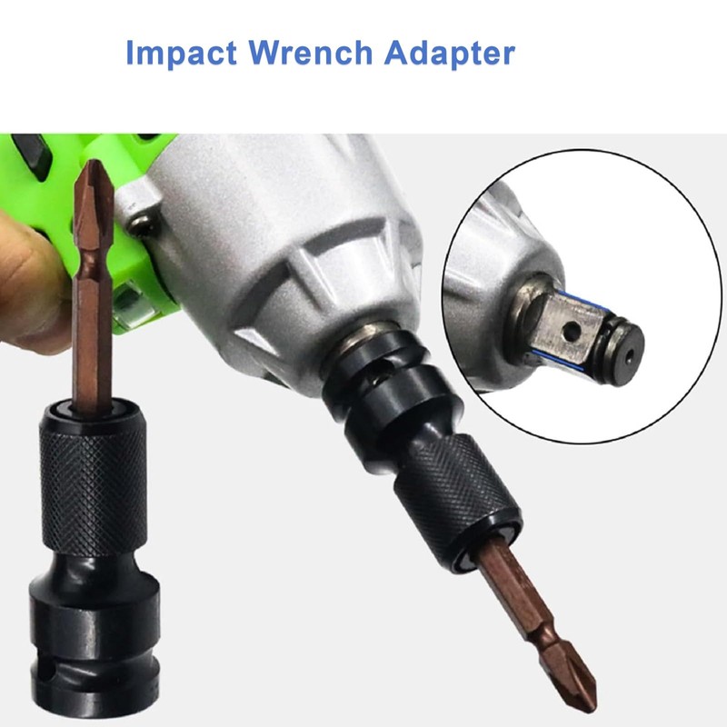 2PCS Othmro 1/2 Square Drive to 1/4 Hex Shank Socket