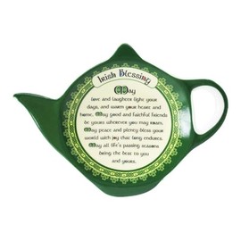 New Bone China Teabag Holder With Irish Blessing, 8Cmx11Cm