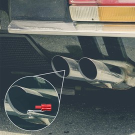 X AUTOHAUX 5pcs XL Size Aluminum Alloy Universal Turbo Sound Exhaust Muffler Pipe Whistle Car Roar Maker Red