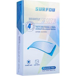 SURFOU Teeth Whitening Strips – 28 Treatments (56 Pcs), Peroxide-Free, Enamel-Safe, Gentle Formula, Fast Whitening Results.