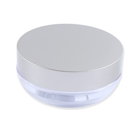 World Land & Ocean Powder Case Cosmetic Refill Travel Portable, Silver