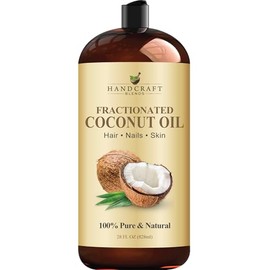 Handcraft Blends Aceite de Coco Fraccionado - 28 Fl Oz - Puro y Natural - Aceite de Grado Premium para La Piel y El Cabello - Aceite Transportador - Aceite para Cabello y Cuerpo - Aceite de Masaje