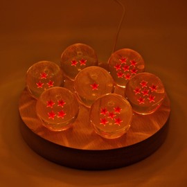 Creative Visualization lamp Dragon Ball Lamp 7 Crystal Dragon Balls with Wooden Base and LED Collectible for Anime Fans