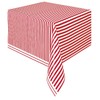Generique - Red and white striped plastic tablecloth