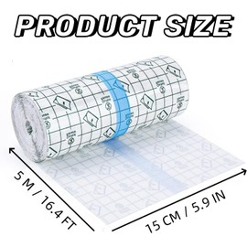 Tattoo Aftercare Waterproof Bandages 6"x5 Yard Second Skin Bandage Tattoo Cover Up Tape for Faster Tattoo Healing Recovery and Skin Care Protection Waterproof Bandage Transparent Film