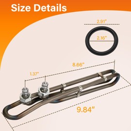 DuckcowsC 4KW 240V Universal Titanium Hot Tub Heating Element Replacement for Balboa Spa Heater Element, Flo-Thru Hot Tub Heater Element for Spa Electric Heaters and Swimming Pools