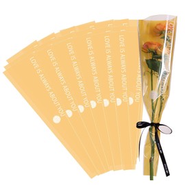 L7HWDP 30 PCS Single Rose Sleeve Bouquet Bags Plastic Single Flower Wrapping Rose Packaging, For Weddings, Birthdays, Anniversaries, Valentine's Day, Mother's Day, Father's Day, Graduations (Yellow)