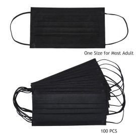 Mascarilla 100 PIEZAS Mascarillas Desechables Negras Adultos 3 Capas Filtro Protección