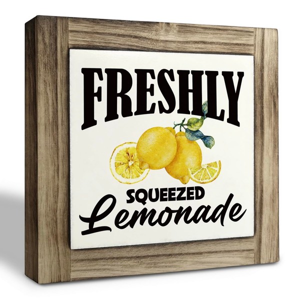 Lemon Wood Plaque Sign - Freshly Squeezed Lemonade, Summer Sign,