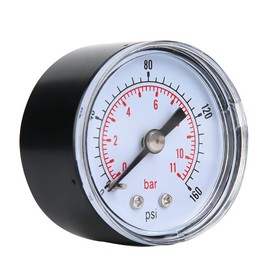 Water Pressure Gauge Air Pressure Gauge 10 Bar Pressure Gauge 1/8 Inch BSPT Thread for Water for Air for Oil (0-160 psi, 0-11bar)