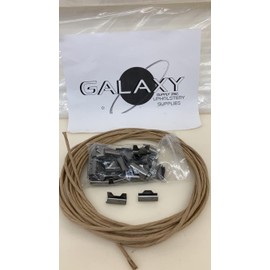 Galaxy Supply Inc. Upholstery Spring Repair Kit #5. 50 Pcs 3 Prongs Stay Wire Clip from C.S. Osborne & Co. + 20 Ft Paper Wrapped Springing Wire