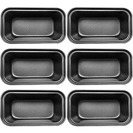 6 PCS Nonstick Carbon Steel Baking Bread Pan,Mini Loaf Pans,Small Banana Bread Tins,6.2" x 3.2"
