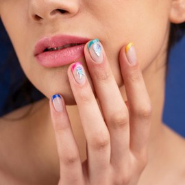 WELANE Nail Art Charms, 60 PCS Luminous Resin Sea Life Nail Gems for DIY Nail Art Designs, Jewelry Making (Rainbow Color)