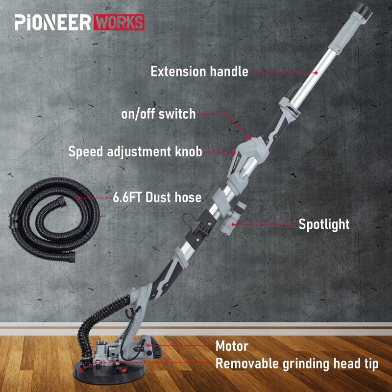 Garvee Electric Drywall Sander 800-1700RPM Variable Speed 800W Motor Sander