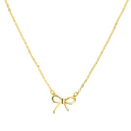 Gold Bow Necklace, Dainty Gold Necklace Bow Necklace Stack Cute Tiny Bow Pendant Necklace Trendy Necklaces Cute Jewelry for Gift Women Girls
